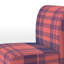 Fauteuil de chambre en velours bleu tartan