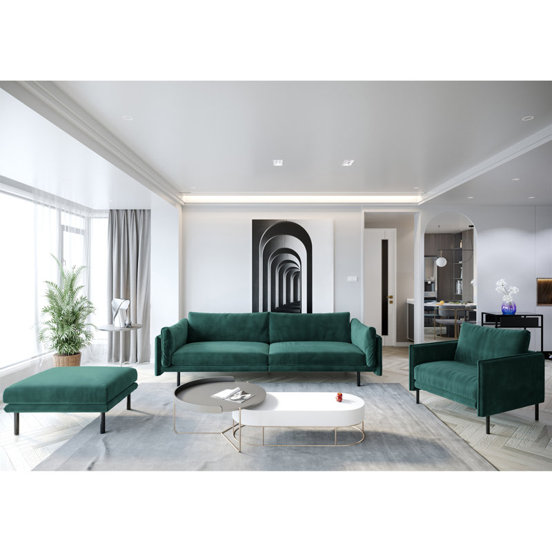 David Upholstered Armchair, Forest Green