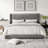 Modern Upholstered Platform Bed With Corduroy Wing Headboard-109801236-109801238