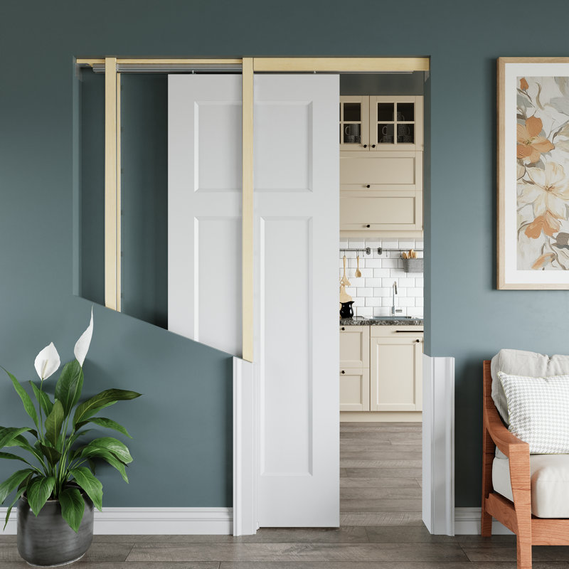 Intérieur de la porte coulissante avec porte coulissante, porte coulissante à panneau en forme de T Morden avec fermeture en douceur, porte de placard de chambre à coucher, portes coulissantes intérieures
