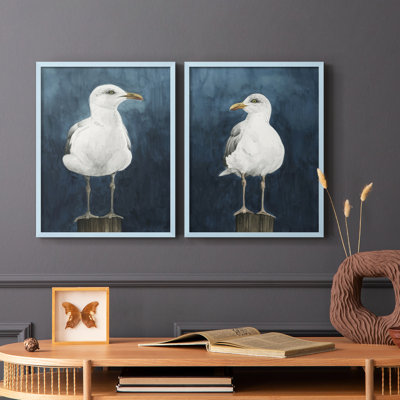 «Night Gull I», reproduction encadrée de qualité supérieure - prête à être accrochée - aucun clou requis - aucun clou requis