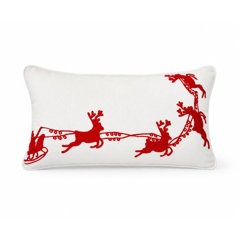 Coussin de noël en forme de cloches et de rennes flora Santa
