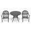 Mobilier de patio 3 pièces en fonte d'aluminium avec coussins bruns pour l'extérieur