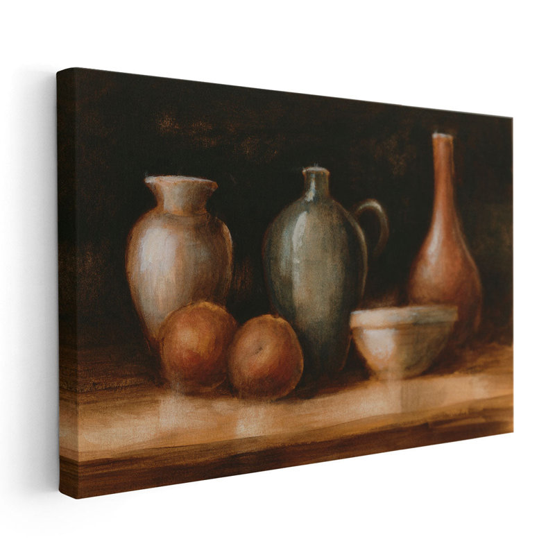 Faïence et fruit II - reproduction d'art sur toile, H 32 po x l 48 po