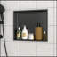 Niche de douche en acier inoxydable 17 po x 15 po, noir bronze-129195190