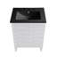 Cascade 24 in. White Oak Bathroom Vanity With Black, 3-Hole Ceramic Sink Top-100841258-100841256
