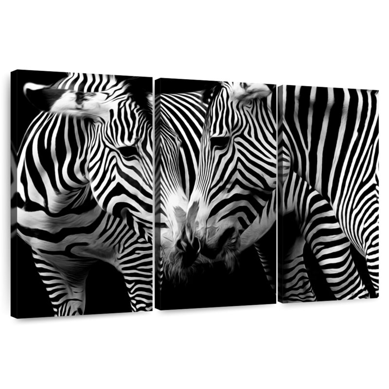 Brampt Nuzzling Zebra, 32" H x 50" W