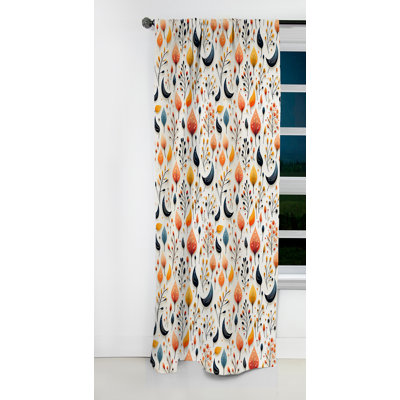 Minimalist Plants Paisley Pattern - Floral Curtain - Blackout Floral Curtain - 1 Panels