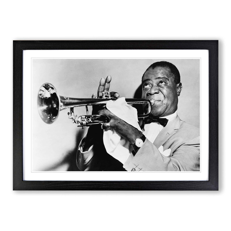 Louis Armstrong Framed Photographic - Framed Print, Black