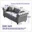 Canapé chesterfield de style contemporain de 63,5 po de largeur, canapé modulaire en tissu Tech, boutons capitonnés avec accoudoirs cloutés avec 2 coussins, revêtement rembourré et pieds en bois