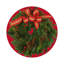 Christmas Wreath Vegan Leather Round Pebble Placemat-536980167