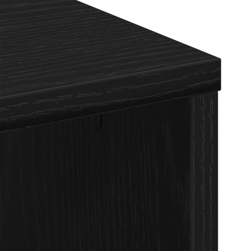 Godhigh Floor Shelf Coffee Table with Storage, Black Oak