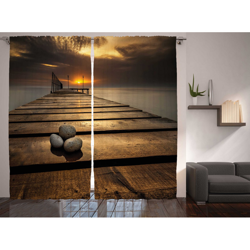 Ocean Semi-Sheer Rod Pocket Curtain Panels, 54" W x 90" L