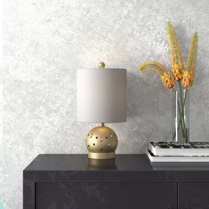Huitt Metal Table Lamp, Gold, White