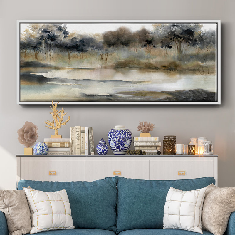 Serene River - toile encadrée, H 12 po x l 30 po