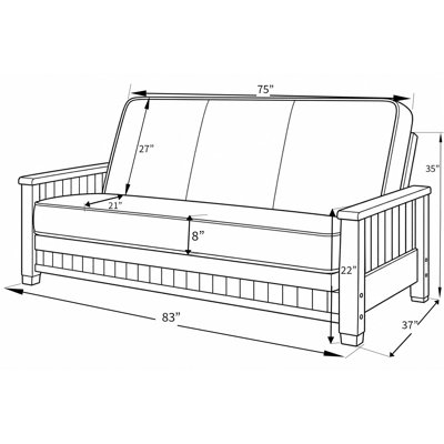 Richmond Full-size Studio Sofa Sleeper includes Mattress
