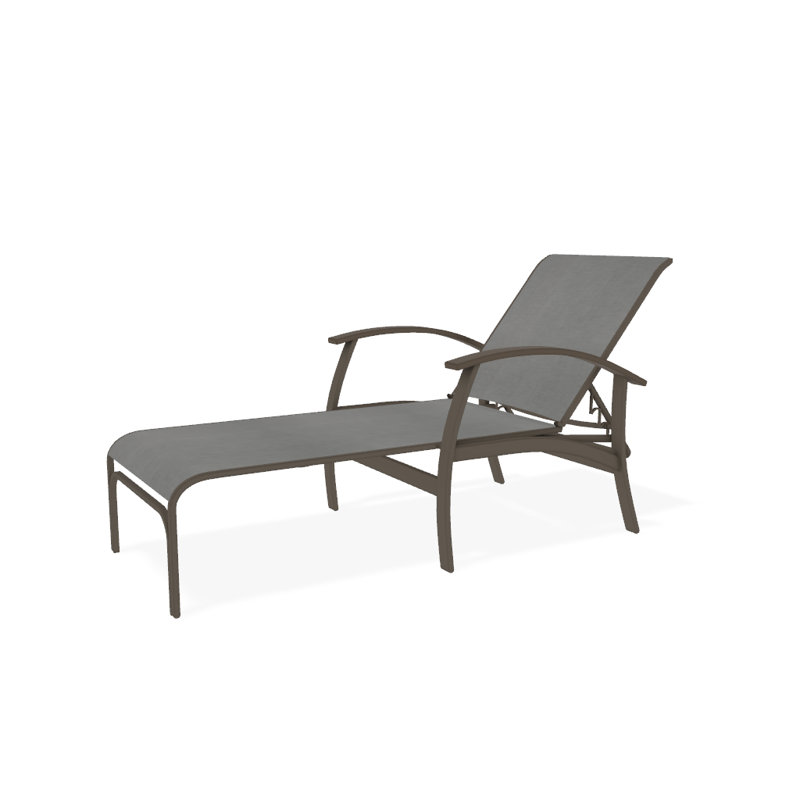 Askar Outdoor Rust-Resistant Metal Chaise Lounge, Desert P60, Alloy Sunbrella®, Gloss White