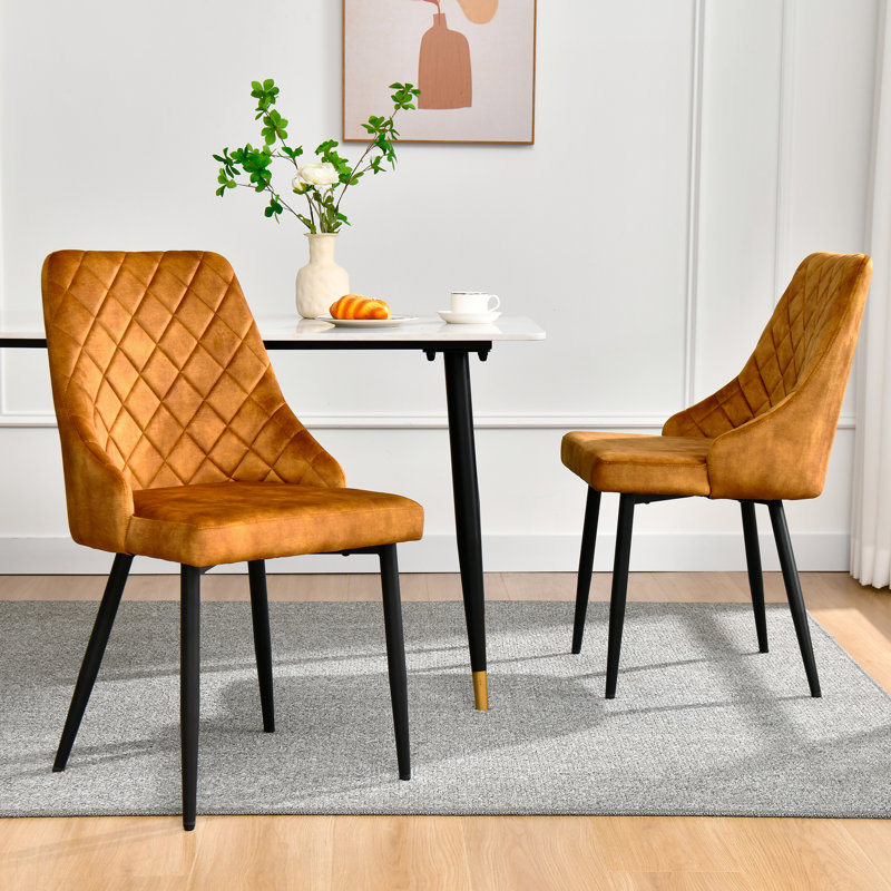 Olmo Upholstered Dining Chair, Yellow
