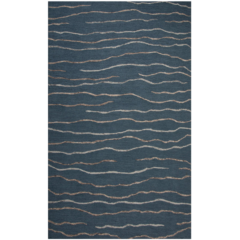Tapis 100% laine touffeté à la main, Rectangle 7 pi 9 po x 9 pi 9 po