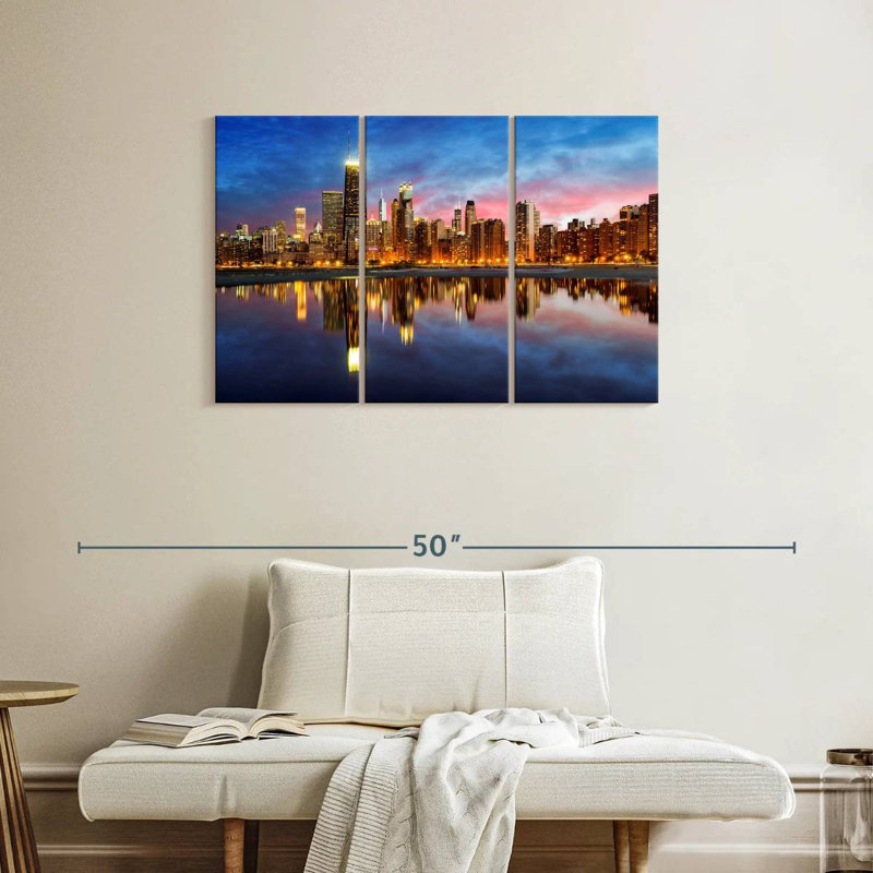 Hannes, lumières de l'horizon de Chicago, H 24 po x l 38 po