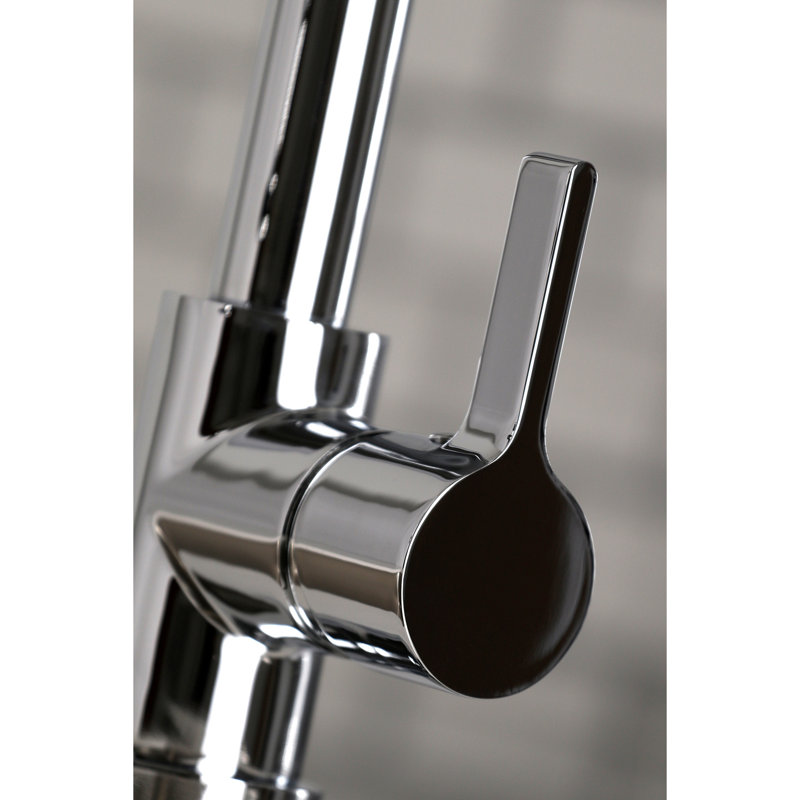 Kingston Brass Continental Single-Handle 1-Hole Deck Mount Pre-Rinse Kitchen Faucet, Polished Chrome