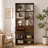 Modern Tall Open Cubby Bookcase with 4 Storage Drawers