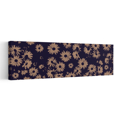 Art mural rétro contemporain avec motif de marguerites rétro