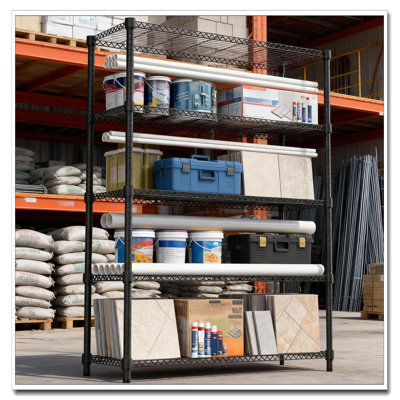 Étagère de rangement en fil d'acier robuste à 5 niveaux 1750 LBS 17,7 x 47,2 x 72,4 pouces