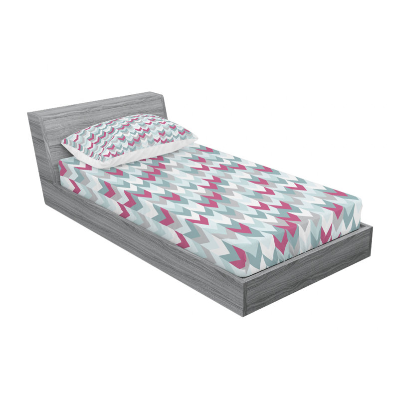 Microfiber Abstract Sheet Set, Twin XL Sheet Set with Fitted Sheet