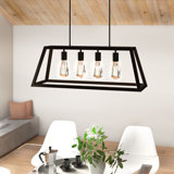 Luminaire suspendu linéaire pour îlot de cuisine 4 lumières McFetridge