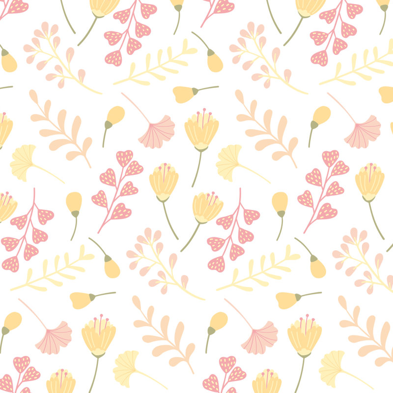 Tissu Meter Jeanne couleur 01, Jaune / rose / orange / blanc