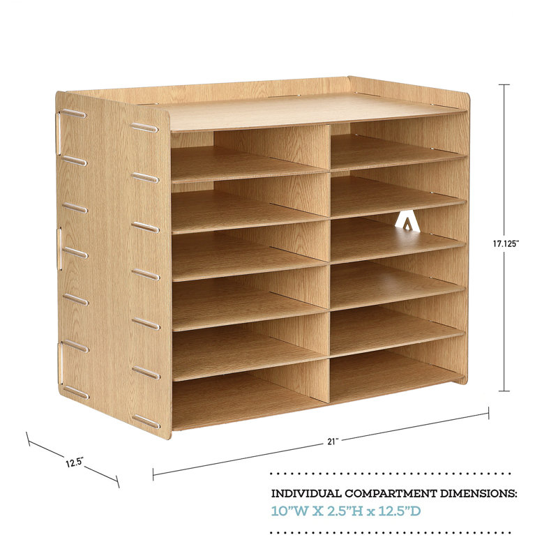 Organisateur de documents en bois, Beige