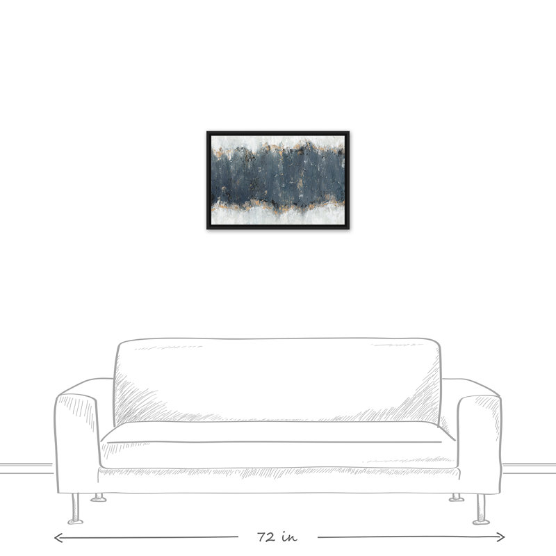 Toile flottante abstraite gris anthracite encadrée, H 17,75 po x l 25,75 po x P 1,75 po