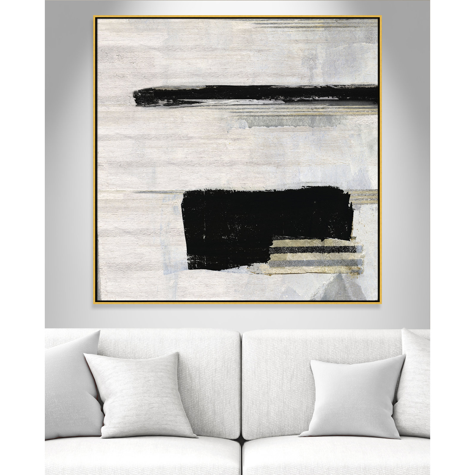 La Bande II Print by Sally Swatland, 46.5" H x 46.5" W, Gold