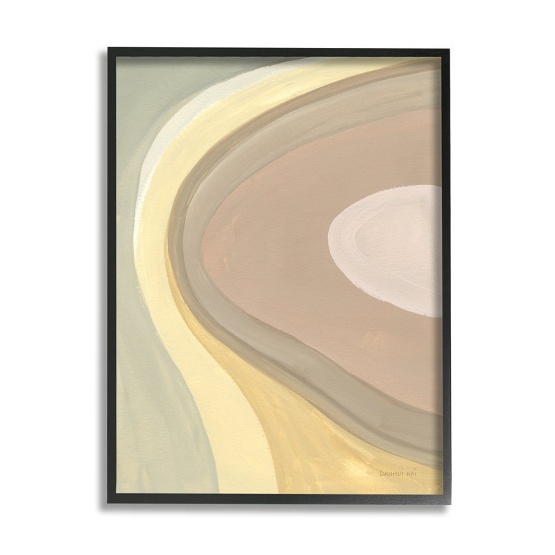 «Organic Curves Neutral» par Danhui Nai, impression sur toile, H 30 po x l 24 po, Giclée encadrée noir minuit