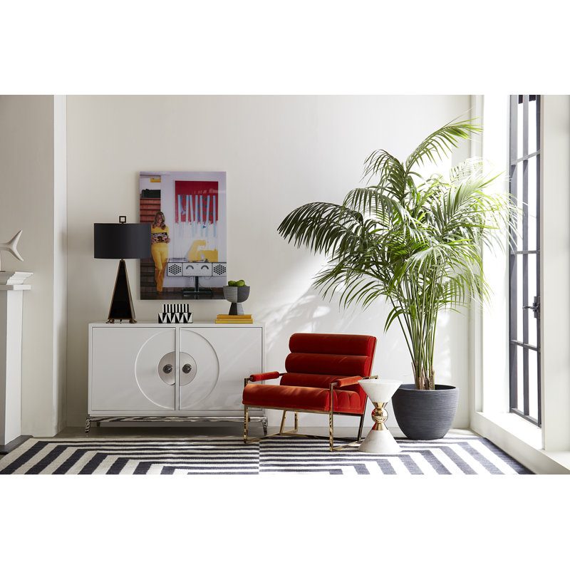 Channeled Goldfinger Lounge Chair, Varese Persimmon Velvet