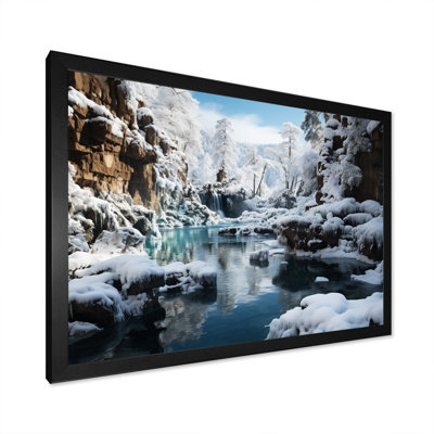 Frozen Symphony III de la chute d'eau grise et blanche - Paysages, art mural, salon