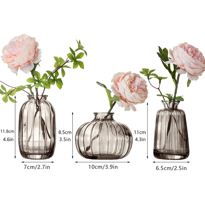 Tricia Glass Table Vase, Gray