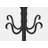 Standing Coat Rack, 74 Inch, Curved Base, 8 Hooks, Classical Black Metal