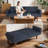 Besharat Convertible Futon Sofa Bed, Faux Leather Futon Couch Sleeper Recliner for Living Room-119573583