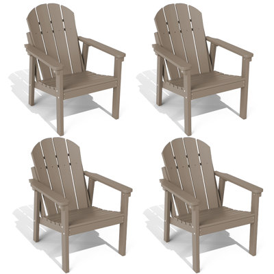 Adirondack Chairs Hdpe Weather Resistant Outdoor Chair Black (Set Of 4) by Dovecove