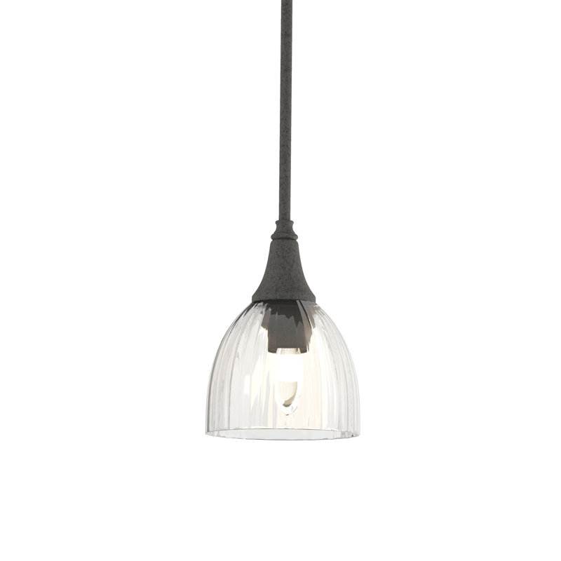Luminaire suspendu en forme de dôme 1 lumière Trumpet, Eau, Fer naturel opaque