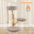  Solid Wood Cat Tower Modern Cat Scratching Tree w/Luxurious Perch Teasing Rope