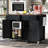 53.5" Farmhouse Kitchen Island with Power Outlet with Drop Leaf, Spice Rack and Drawer-1639712748