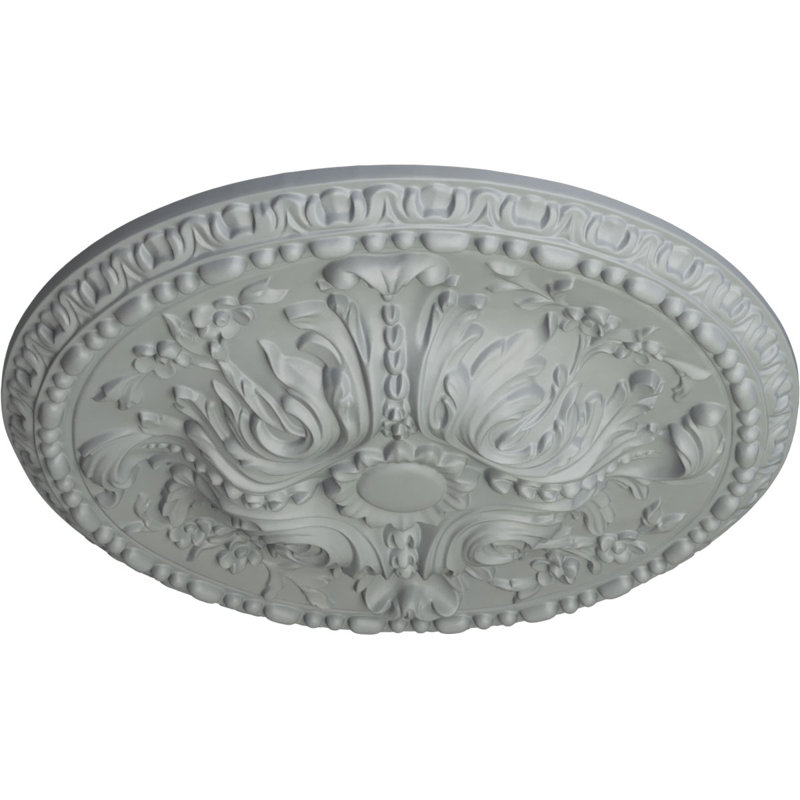 Endurathane Alexa Ceiling Medallion, 20 1/2"OD x 1 7/8"P (Fits Canopies up to 2 7/8")Hand-Painted Steel Gray Finish, Primed