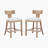 27" Counter Stools Set of 2, Upholstered Counter Height Bar Stools with Solid Rubber Wood Frame, Backrest, Footrest, Armless Barstools for Home Bar, Kitchen Counter-344875829
