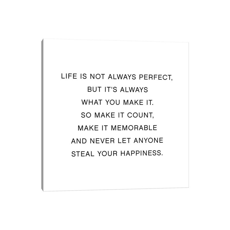 Life Is Not Always Perfect by Mambo Art Studio - Wrapped Canvas Gallery-Wrapped Canvas Giclée