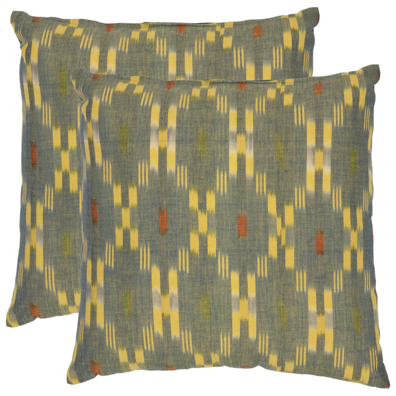 Saftler Ikat Cotton Reversible Throw Pillow, 18"