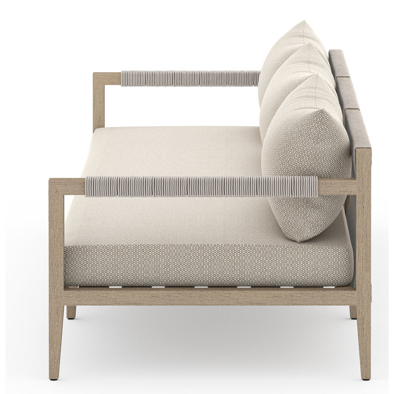 Sherwood Outdoor 3 - Seat Patio Sofa, Washed Brown, Faye Sand