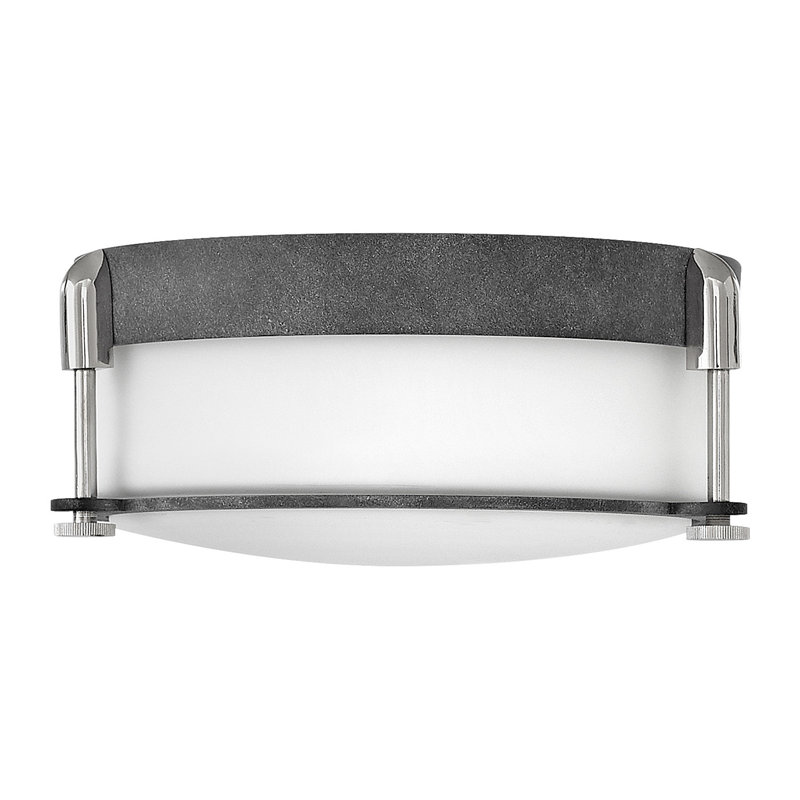 Plafonnier encastré cylindrique simple à 2 lumières 12,5 po Colbin, Zinc vieilli